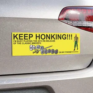 Funny Car Runescape Magnet, Keep Honking!!! I am Busy Gaming, OSRS Meme Bumper Magnet, Gamer Humor Car Sign, Gag Gift, Cool Auto Accessory