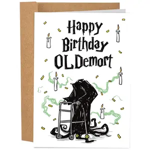 Funny Birthday Cards for Old People - Birthday Cards for Friends - 5x7 Inch Individual Greeting Card with Kraft Envelope