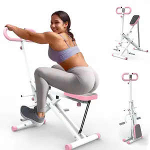 Squat Machine, Exercise Equipment for Home 330 Lbs Squat Rowing Machine with Adjustable Resistance Home Workout Machine Leg Glute Trainer for Full Body