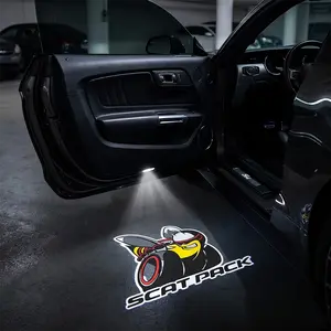LED Door Puddle Lights – SRT, Hellcat, Scat Pack, R/T Logo Projection (2 -Pack or 4-Pack),Custom LED Door Puddle Lights for Charger & Challenger – Hellcat, Scat Pack, SRT, R/T, 300 | Plug & Play (Pair or 4-Pack)