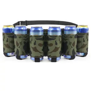 Beer Belt Holster, Beer Soda Bottle Holder Belts, Drink Can Holder, Adjustable Waist Pack Bag, Holds 6 Cans, Perfect for Parties, Picnics, Hiking