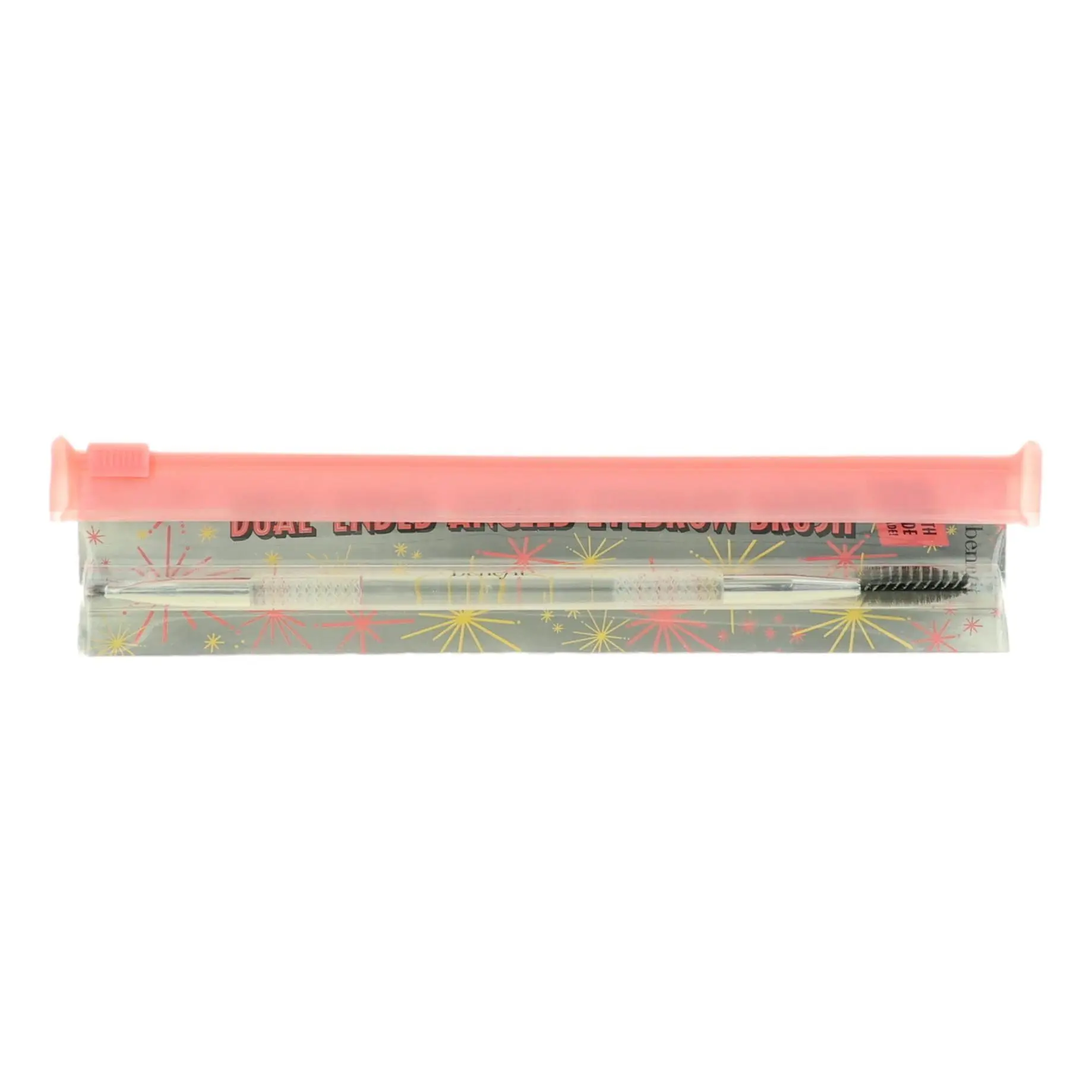 Benefit Dual-Ended Angled Eyebrow Brush and Spoolie for Flawless Brow Defining, Shaping, and Blending, Floral