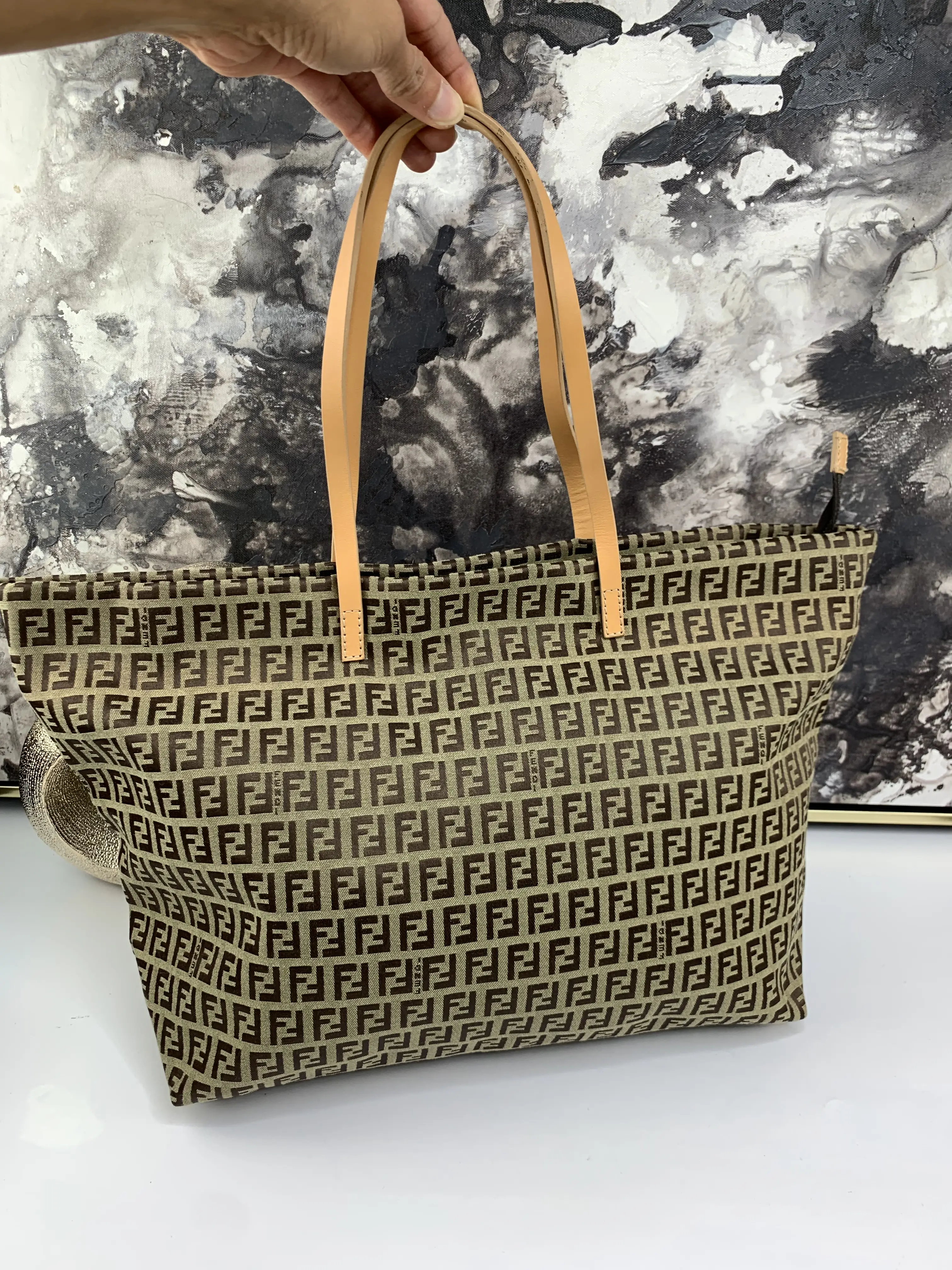 Pre-owned FENDI canvas Tote Bags Zucchino Tote