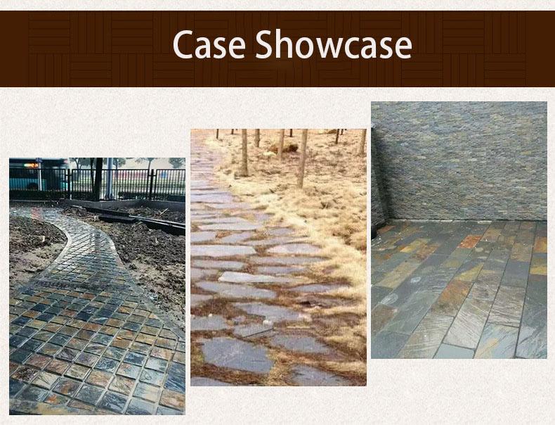 Natural black Natural Culture Stone Veneer slabs for outdoor gardens—stepping stones, egg-shaped decorative stones, pathway stones, and paving bricks