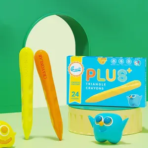 12/24/36 Color Washable Triangle Crayons, Children’s Triangle Hole Crayons, Doodle Crayon Painting Set, Stationery Art Supplies Painting Set, Won’t Get Hands Dirty