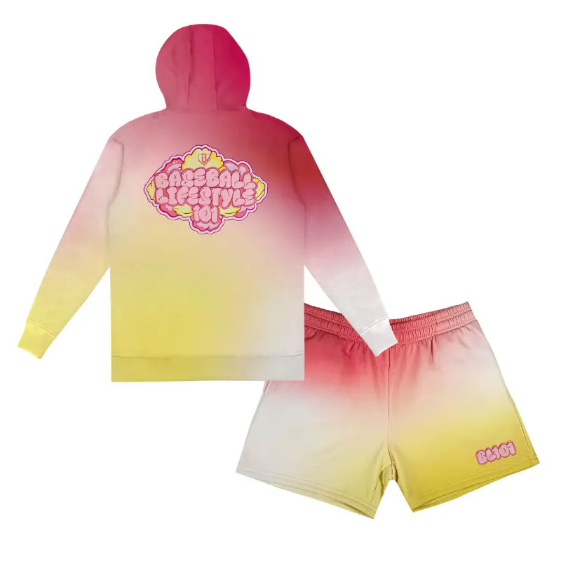 BL101 Pink Lemonade Cotton Candy Youth Hoodie And Short Set