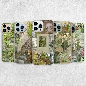 Frog and Toad Phone Case - Green Aesthetic Cover for iPhone 16 Pro Max 15 14 13 12 11 Plus, Samsung S24 Ultra S23 S22 S21 S20
