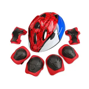 Helmet Protective Gear Set (7 Piece), LED Helmet Protector, Suitable for Skateboard, Scooter, Inline Skates, Bicycle, Balance Bike