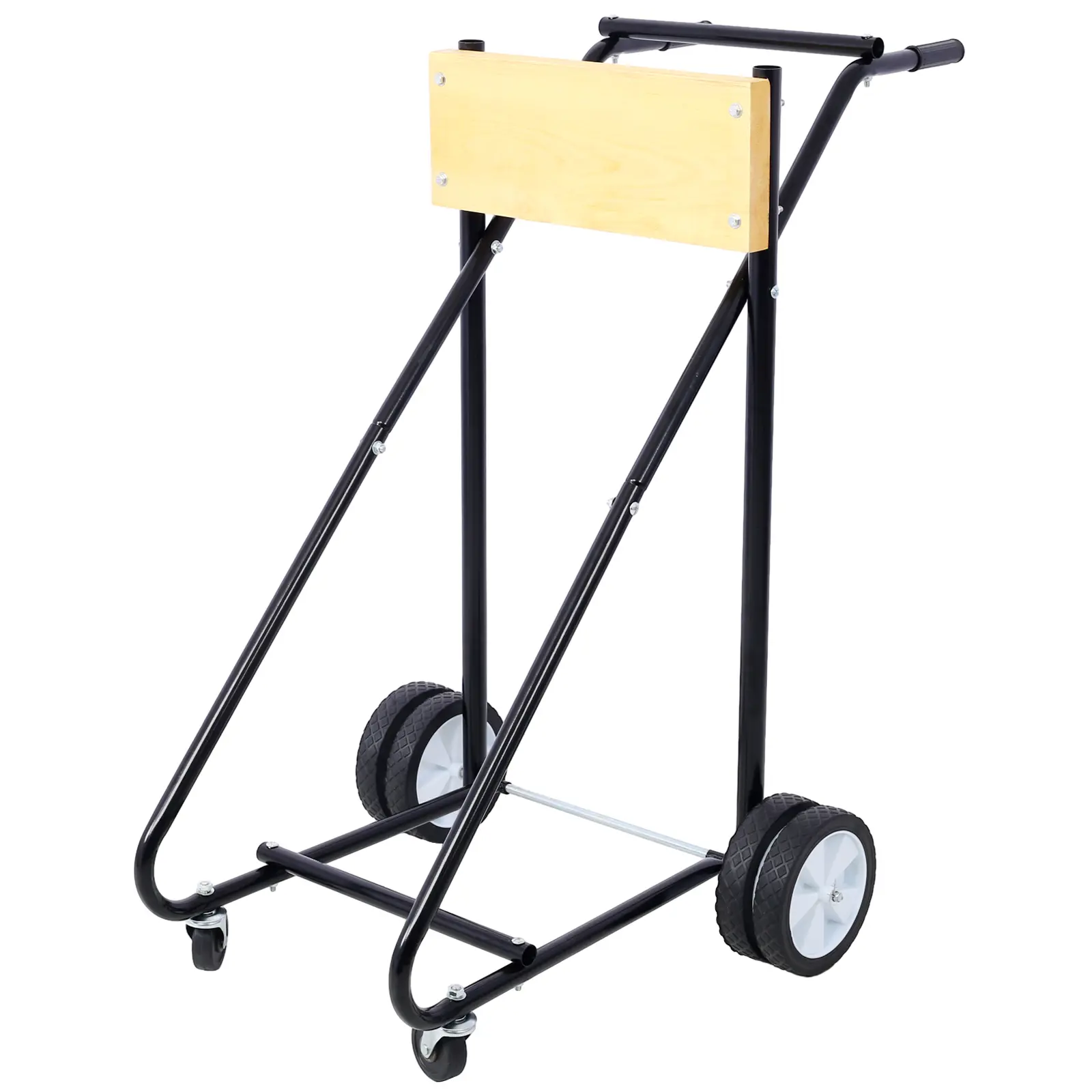 DONEXT Outboard Motor Stand Vehicle Accessories, 315lb Capacity Boat Engine Carrier Dolly with Wheels, Wooden Base, Durable Steel & Carbon Rim for Storage, Steering, Boat Accessories