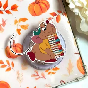 Chubby Mouse Bookish Phone Grip, Aesthetic Little Friend Magsafe Holder for Kindle, Trendy Storybook Mouse eReader Kickstand, Cute Gift for Reader