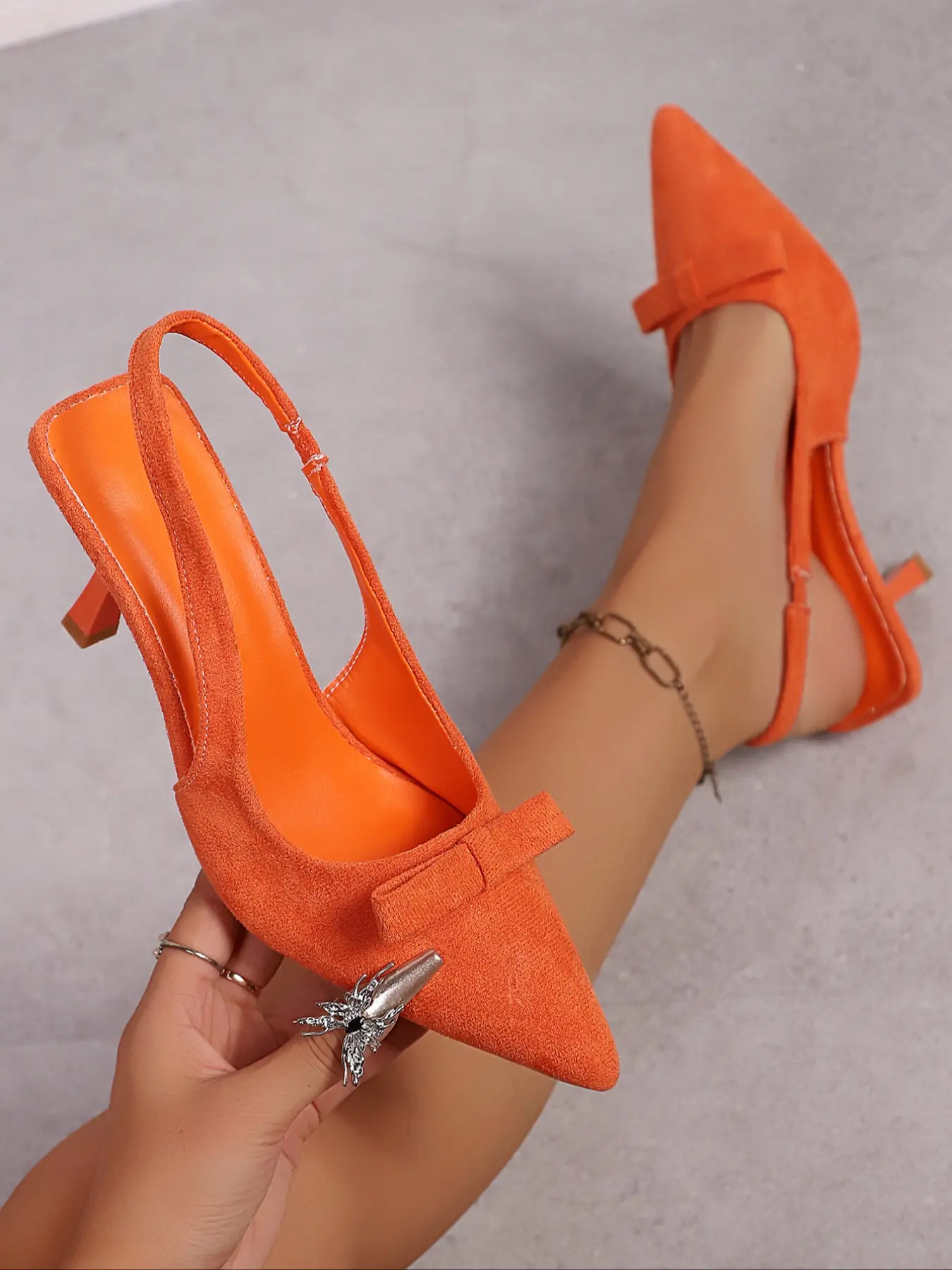 strapless open back dress 179 Orange main image 1