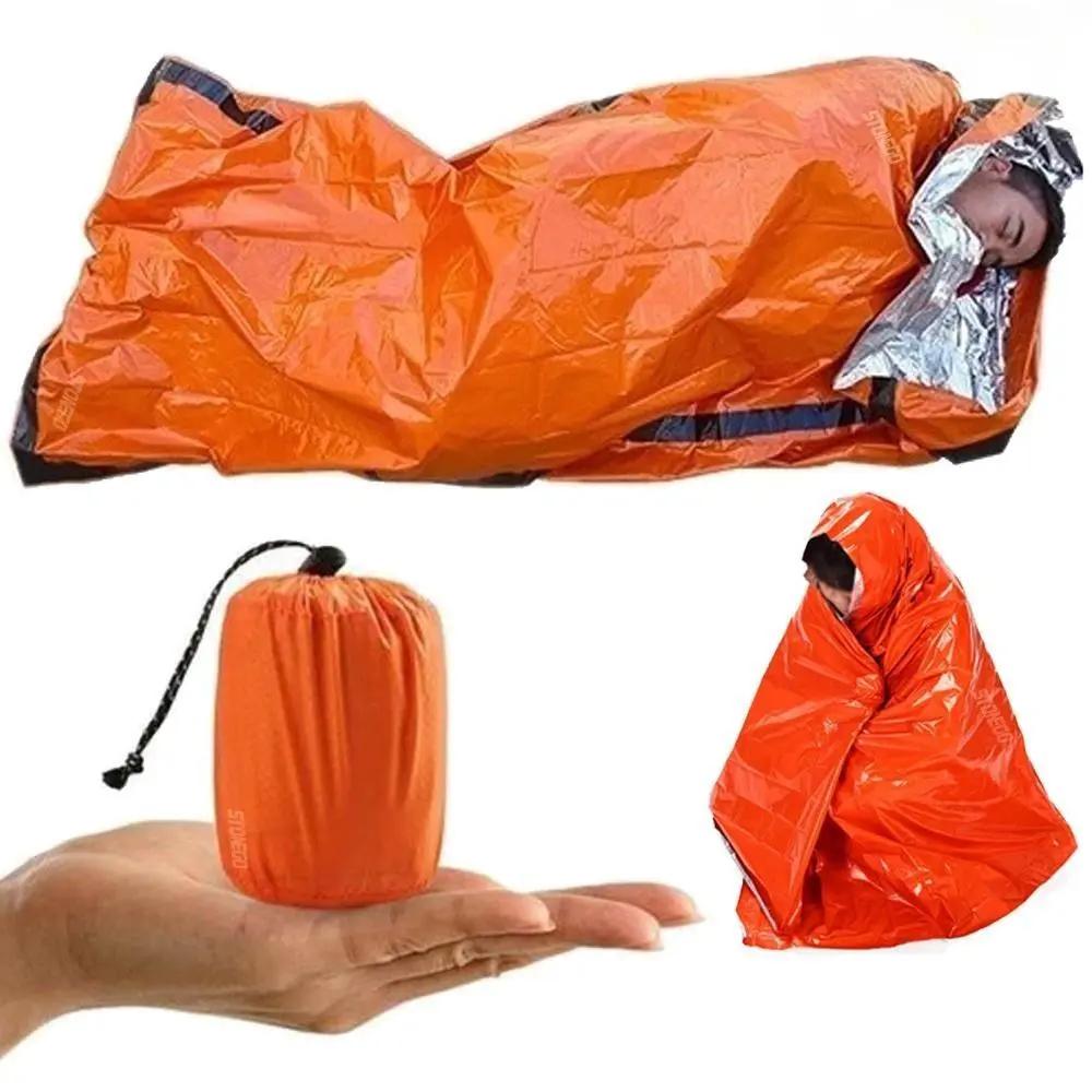 Emergency Sleeping Bag, Waterproof Blanket, Lightweight Portable Nylon Sleeping Bags for Camping, Hiking, Outdoor Adventure, Fishing Activity, Emergency Survival Gear, Emergency Survival Supplies