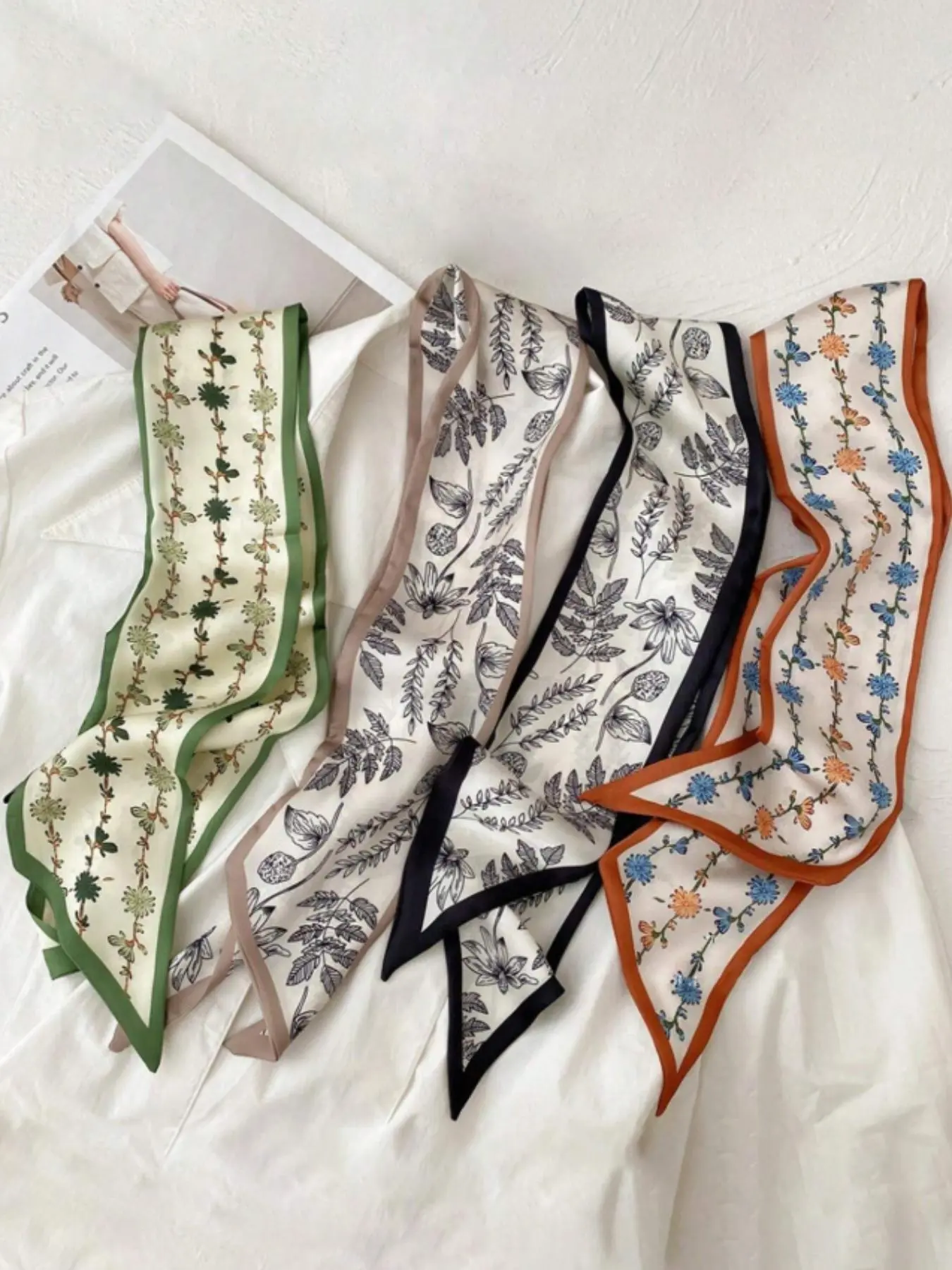 Women's Vintage Floral Print Hairbands, Casual Versatile Long Hair Band for Daily Wear, Elastic Hair Accessory for Ponytails, Fashion Hair Accessories for Women & Girls, Fashionable Hair Accessories, Cute Hair Accessories