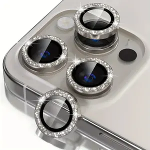 Sparkling Crystal Lens Protector: Compatible with iPhone 17 Pro Max/17 Air/16 Plus/16 Pro/16 Pro Max/15/14/13 Pro Max/14 Plus. Scratch-resistant and durable, it does not interfere with night photography, serving as a chic fashion statement for your device