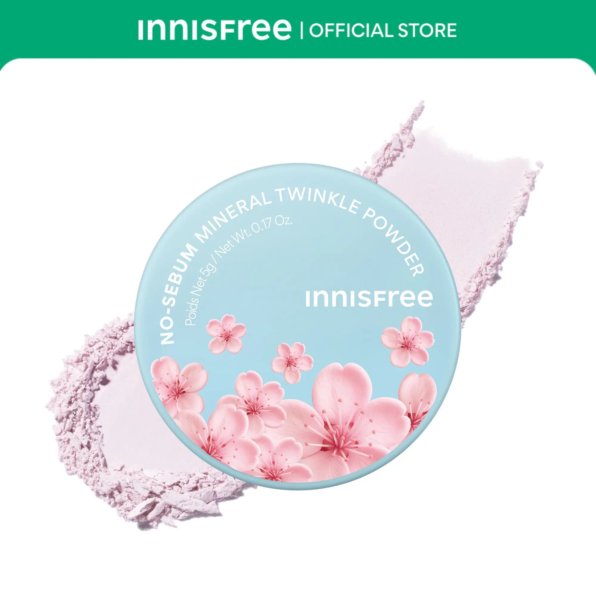 [Innisfree Official] No Sebum Mineral Twinkle Powder, Mattify + Blur Pores, Iconic Korean sebum-absorbing loose powder, now in 2 new limited edition shades!