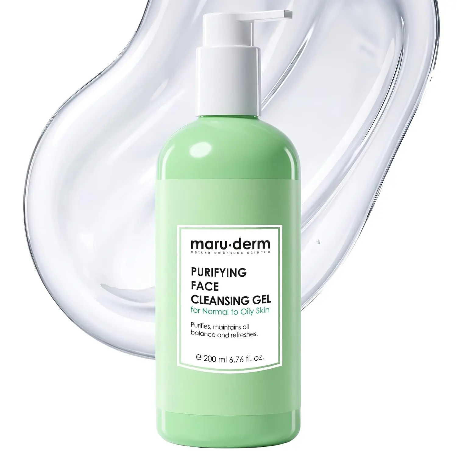 maru.derm Maruderm Purifying Cleansing Gel for Oily & Combination Skin 400 ML – Salicylic Acid Face Wash – Gently Cleanses Excess Oil for a Clearer-Looking Complexion 13.5 Fl. Oz.