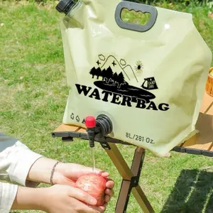 Upgrade Emergency Water Storage Bag, BPA-Free Collapsible Water Bottles Bag, 2.1 Gallon Water Jug with Dual-Tap, 2 Pack Camping Water Container for Hiking, Travel, Survival & Outdoor