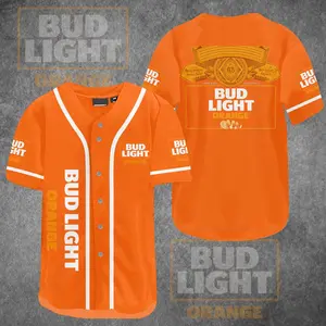 Bud Light Baseball Jersey Orange Gift For Beer Lovers
