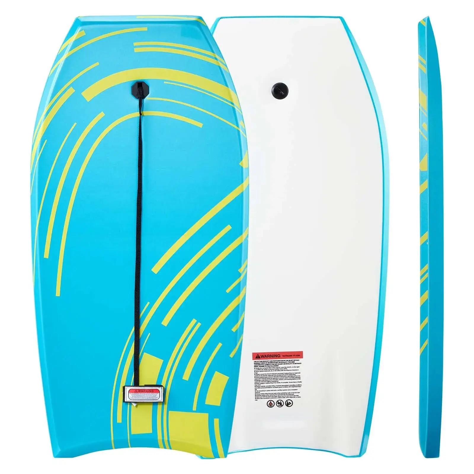 42-Inch Beginner Bodyboard, Lightweight Youth Wave Riding Body Board, Thickened EPS Foam Core with High-Resilience IXPE Deck, Smooth HDPE Bottom & Anti-Lost Wrist Leash, UV-Resistant Waterproof Surf Board Supports Up to 180 LBS