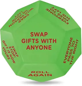 Santa Swap Gift Exchange Dice, 3 * 3in Exchange Gifts Family Game, Christmas Stocking Stuffers Gift Exchange Dice Games for Friends for Xmas, Birthday, Party and Family Night, Holiday