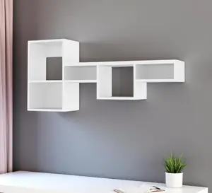 HomeRoots 571363 47 in. White Wood Wall Mounted Cubby Shelf