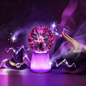 Plasma ball 3-inch plasma ball touch ball lamp 7-color light Magic Led Lighting novelty lamp, suitable for emotional lighting parties, homes, props, room decoration, children's birthday gifts, Atmosphere Lighting