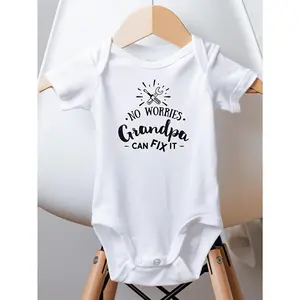 Grandpa Onesie Funny Baby Bodysuit, Grandpa Can Fix It Baby Girl Clothes Baby Boy Clothes 100% Cotton Onesie, Perfect for Outdoor