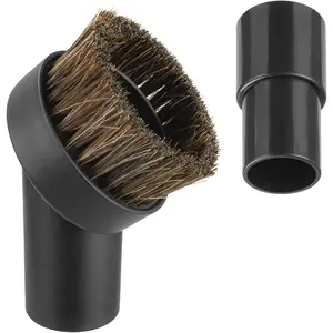 Vacuum Attachments & Brushes, Vacuum Horsehair Brush with 1-1/4 to /8 Inch Vacuum Hose Adapter, Vacuum Brush Attachment for Shark Vacuum and Shop Vac Attachments and  Household Vacuum Cleaners