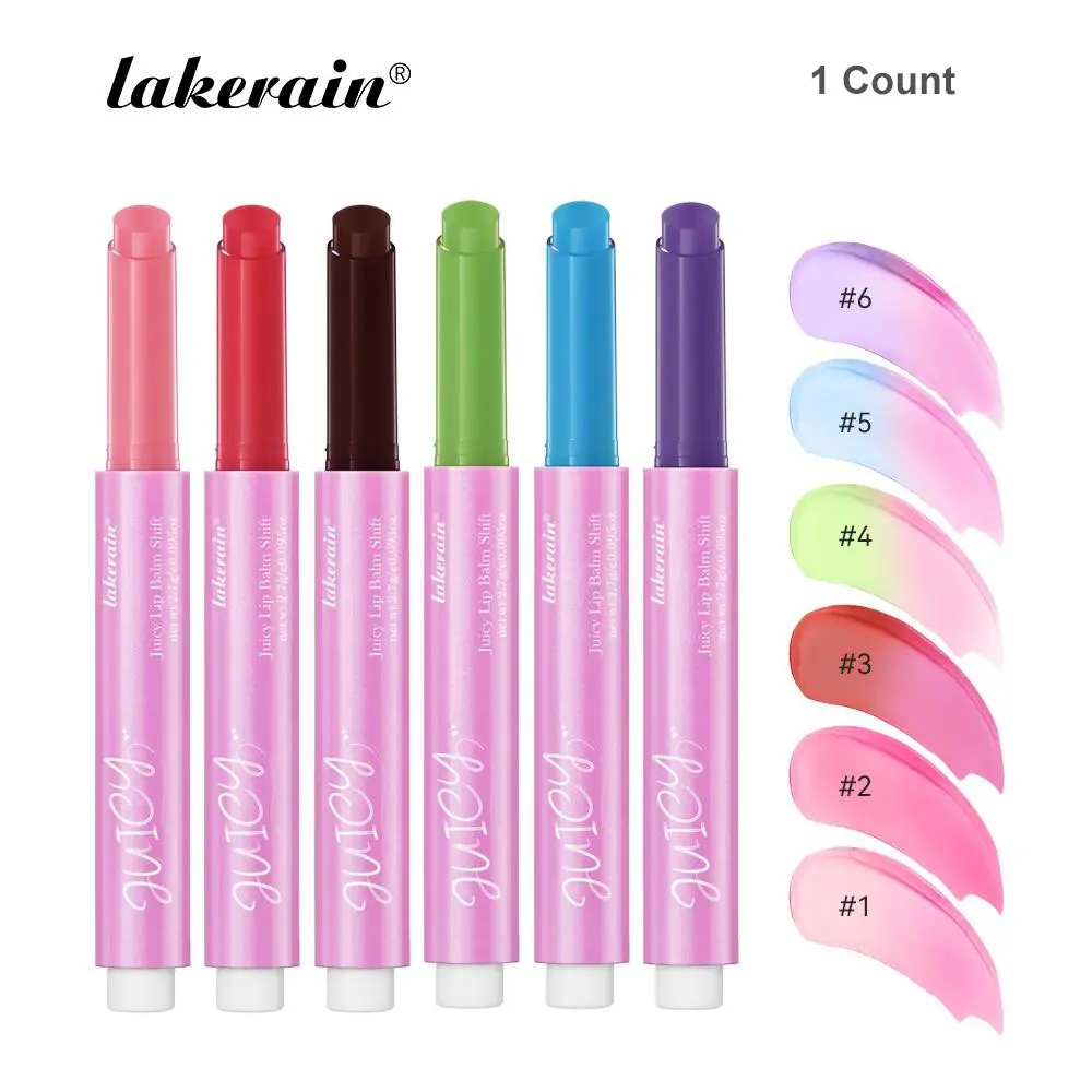Moisturizing Color Changing Juicy Lip Balm, 1 Count Long Lasting Hydrating Lip Balm, Portable Lip Moisturizer for Girls & Women Moisture Hydrate Lip Care Cosmetics