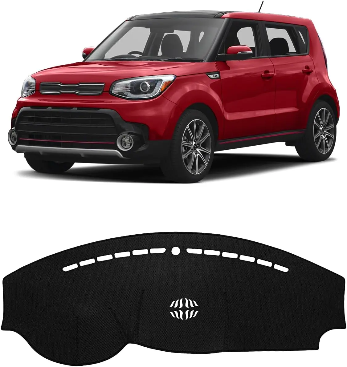 KUST Custom Fit Dashboard Mat Cover for 2014-2019 Kia Soul, Nonslip Mesh Fabric Sunshade Protector with Sun Protection, Breathable, Stays Flat & Firm Car Accessories, Vent Cutouts