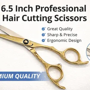 Professional Hair Cutting Scissors 6.5 Inch Barber Salon Shears Great Quality Sharp Precise Ergonomic Design