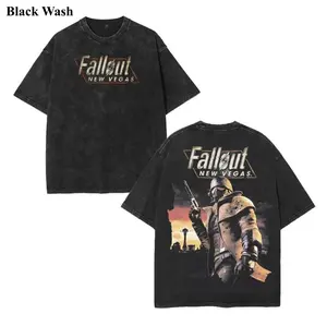Fallout New Vegas Vintage Wash Tee, Fallout T-shirt 2-Sided, Video Game Graphic Tees, Unisex Shirt, Game Gift For Fan, Menswear Womenswear Crew Neck Oversize Fit Heavy Cotton