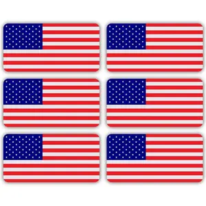 6 pcs Reflective USA Stealthy Flag Hard Hat Stickers Black Ops Hardhat Decals Tactical Morale Military Gear Labels for Helmet Toolbox