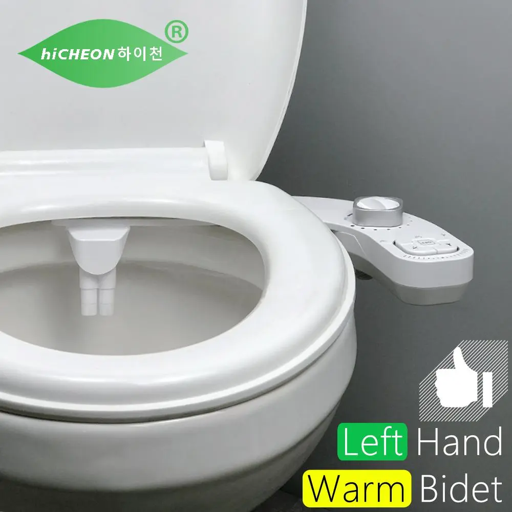 Bidet Warm Water Bidet Hot Cold Left Side Hand Bidet Attachment For Toilet Bidet Toilet Seat Dual Nozzle Self Cleaning