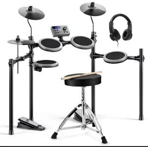 Donner DED-70 Electronic Drum Set Quiet Mesh Pads Electric Drum Kit Audio