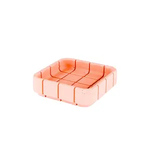 Block Design Tile Square Dish in Miami Pink