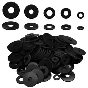 120 count Rubber Washer Kit, 12/18/20/25/30mm Flat Heavy Duty Washers for , Grommets  Screws Household Plumbing Appliances Faucets Glass Shower Door Black