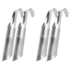 4Pcs Stainless Steel Tea Strainer Fine Mesh Infuser Pipe Filter with Hanging Hook Handle Interval Diffuser Steeper
