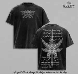Seraphim Angel Holy Holy Holy Christian TsShirt Vintage Washed Heavy Cotton Angel Faith Apparel Scripture Inspired Worship Streetwear Prayer Church Christmas Outfit Religious Gift for Believers Men and Women