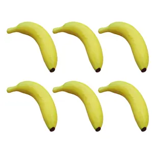 6Pieces Realistic Artificial Bananas Fruit Model Foam Texture