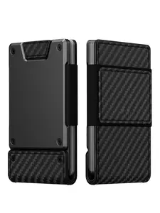 Ultra-Thin Luxury Genuine Leather Drawstring Men's Wallet RFID Blocking Card Holder, Open Top Business Purse Short Fashion Large Capacity Comes with a cash belt for storing cash Gift Business Style Wallet, Business Minimalist Wallet, Business Wallets