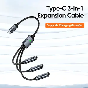 USB Type-C Splitter Cable with Three Outputs