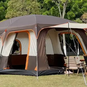 Outdoor Two Bedroom One Living Room Camping Tent with Durable Fabric and Spacious Design for Comfortable Camping Experiences