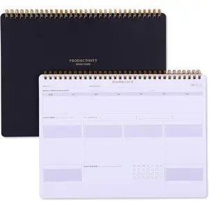 Monday-Start Weekly Desk Planner - Dashboard Desk Pad with 6 Focus Areas, Brainstorming Space - Ideal for Project Managers - Spiral Productivity Tool for Birthday, Thanksgiving, Valentine's Day Gifting