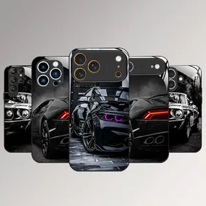 Two screen protectors are included with the iPhone model.Black Racing Anti-Drop Glass Phone Case for iPhone 17 Air 16/15/14/13/12/11 Pro Max Samsung Galaxy A Series Protection Protector All-inclusive Protection Glass Back Panel Skin-friendly Feel
