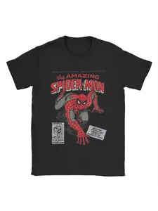 Spider Man, Spider Man Movie, Retro Manga, Men's Summer Casual Loose T-shirt, Fashionable Round Neck T-shirt