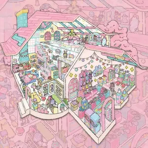Weather Family Vol.19 Dreamy Apartment Scenery Stickers, Cartoon Landscape Stickers for DIY Scene Creators, Cozy Little World Decorations, Must-Have Supplies, DIY Sticker Paper, Decorative Stickers summerwins,summerwins