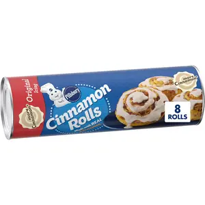 Cinnamon Rolls with Original Icing Refrigerated Canned Pastry Dough 8 Ct 12.4 oz Ready to Bake Quick Snacks