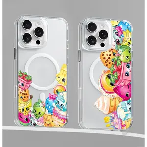 cartoon print Magnetic phone case for iPhone 17/16/15/14/13/12/11 Xs Pro Max Plus AIR Case,Compatible with MagSafe, for Samsung S22/S23/S24/S25/S26/PLUS/ULTRA/FE A57 A56 A55 NOTE20 ULTRA ZFOLD6 ZFLID7 phone casing Transparent shockproof protective cover f