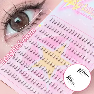 200 Cluster Short False Eyelashes, DIY Self-Adhesive Lash Extensions, Soft Faux Mink Lashes, Natural Cross-Stitch Effect
